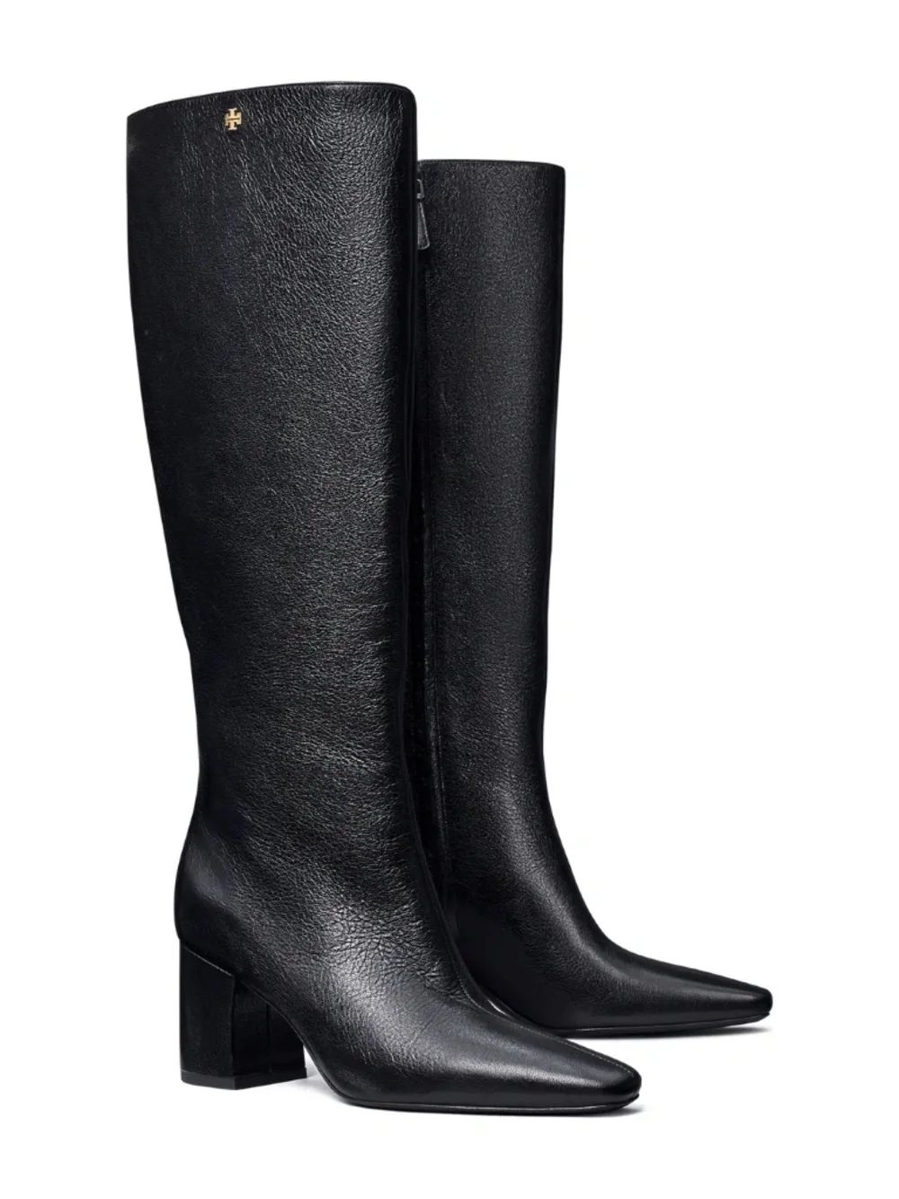 New Tory Burch Banana Leather Knee High Boot Black Leather Sz 5